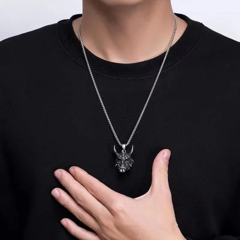 Wholesale Ghost Mask Horror Gift Halloween Necklace Jewelry Men's Necklace Hip-hop Necklace Men